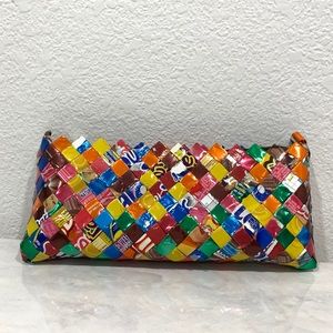 NWOT RECYCLED WRAPPER CLUTCH